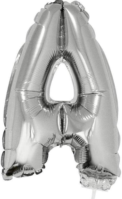 16" Silver + Gold Foil Letter Balloons on Stick (Air Luxe)