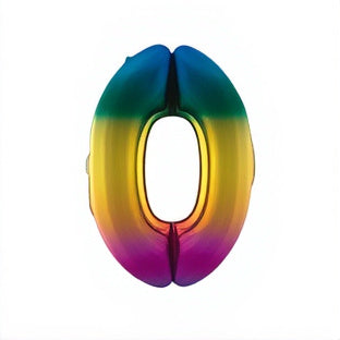 40" Rainbow Foil Number Balloon (0-9)